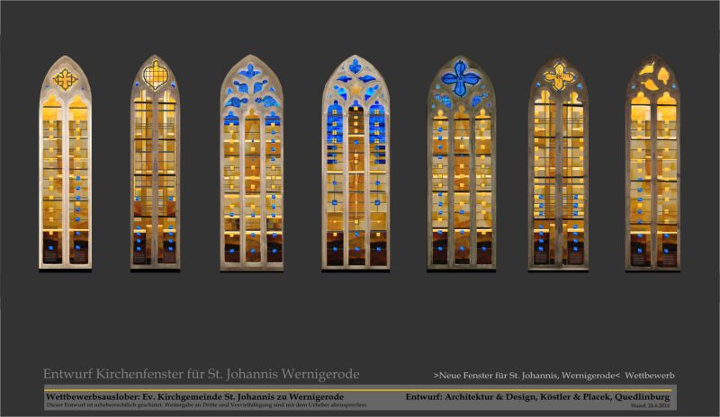 Entwurf Kirchenfenster St. Johannis - Lanzette / Lancet Fenster