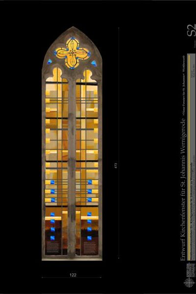Entwurf Kirchenfenster St. Johannis - Lanzette / Lancet Fenster